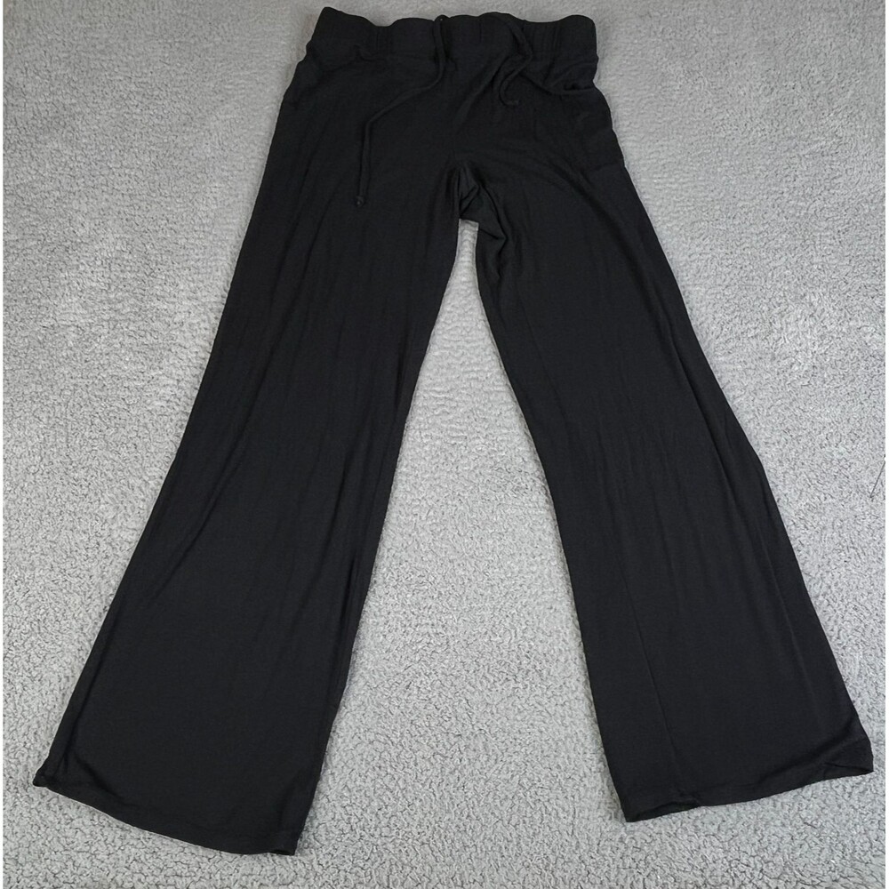 SKIMS Lounge Pants Womens M Black Jersey Waistband Relaxed Straight Leg Stretch